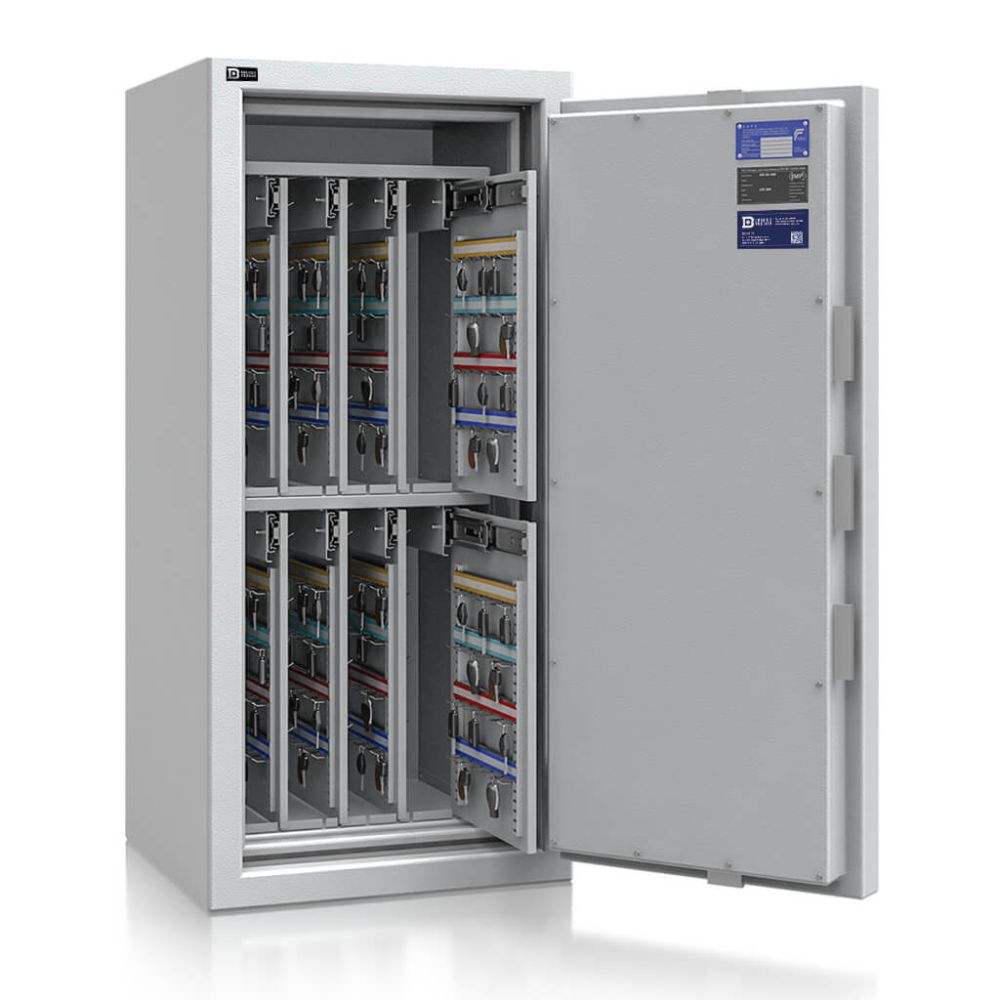 Kyros 380-1 - Autoschlüssel-Tresor Grad 4 [EN 1143-1] für 384 Autoschlüssel - (122 x 57 x 50cm)-Lichtgrau-Doppelbartschloss-Doppelbartschloss - 0